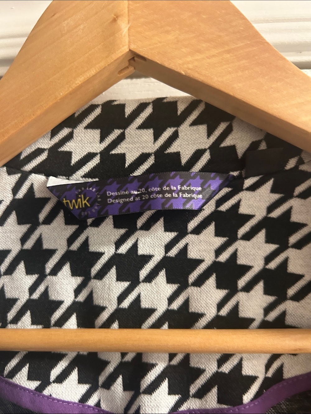 TWIK Black & White Houndstooth Blazer Jacket - Picture 3 of 8